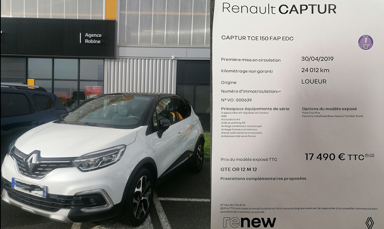 trouver un garage pour acheter un renault captur d'occasion sur le havre 76620